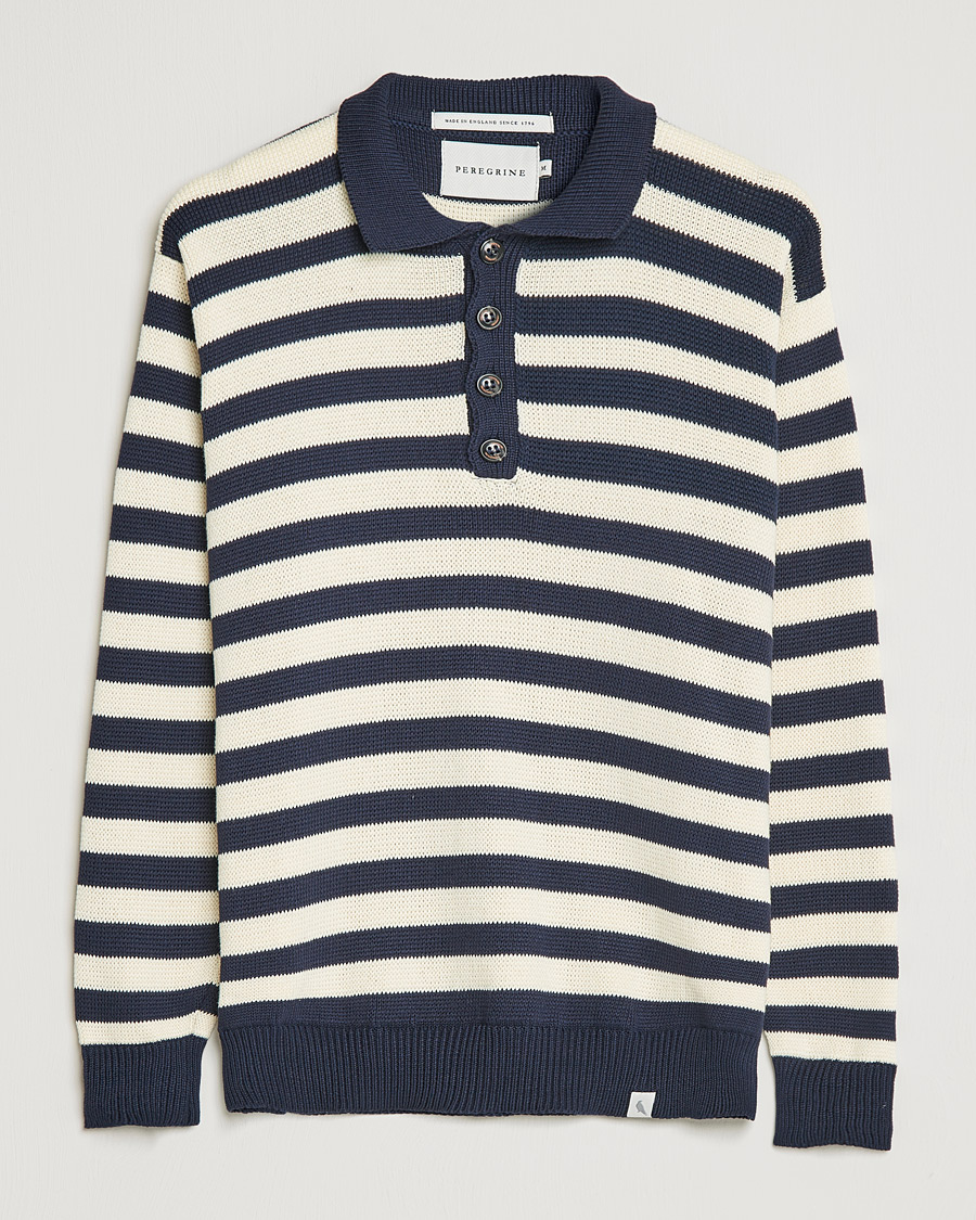 Herren | Pullover | Peregrine | Richmond Knitted Rugby Shirt Navy/White