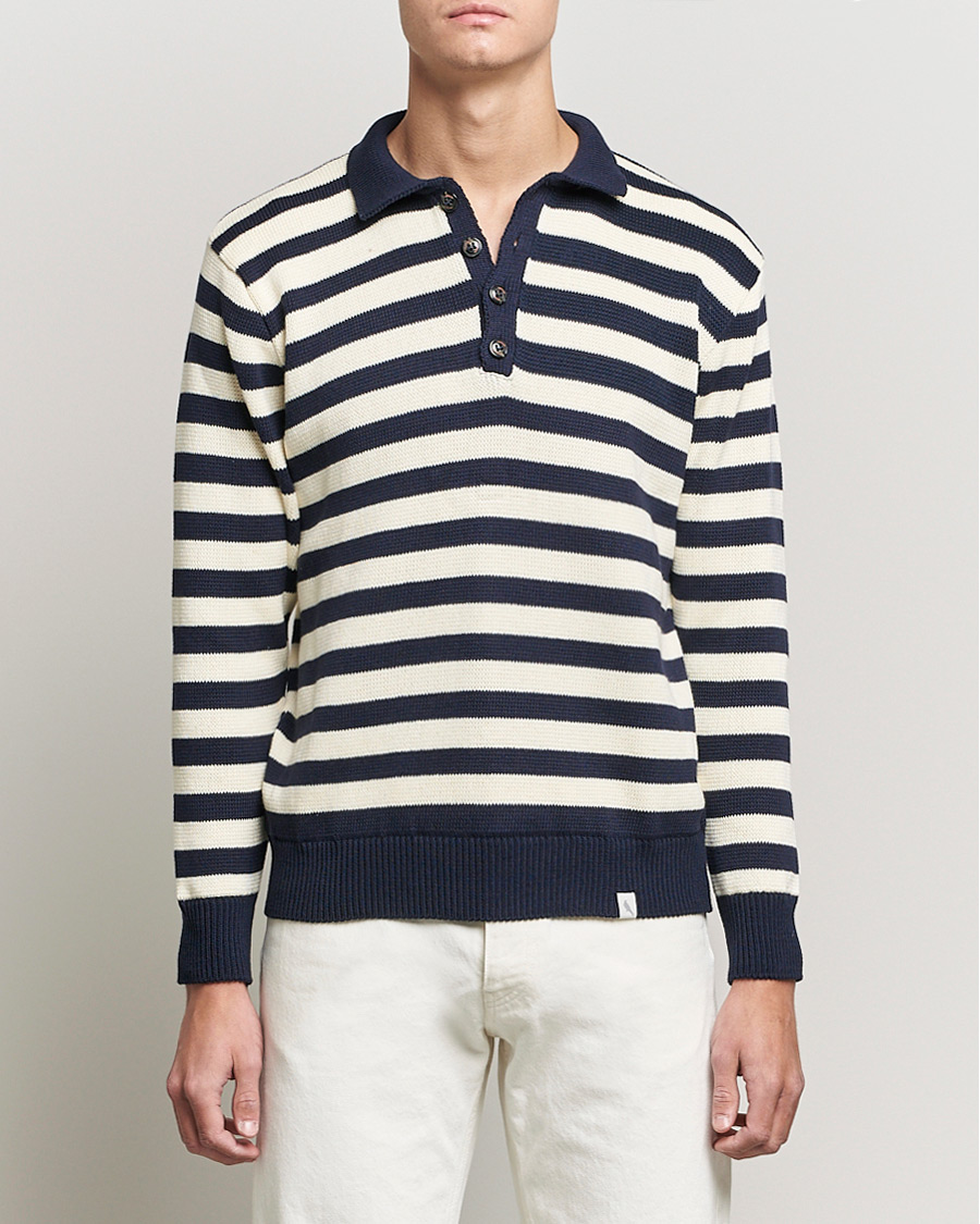 Herren | Pullover | Peregrine | Richmond Knitted Rugby Shirt Navy/White