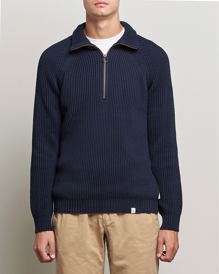 Herren | Pullover | Peregrine | Felix Quarter Zip Jumper Navy