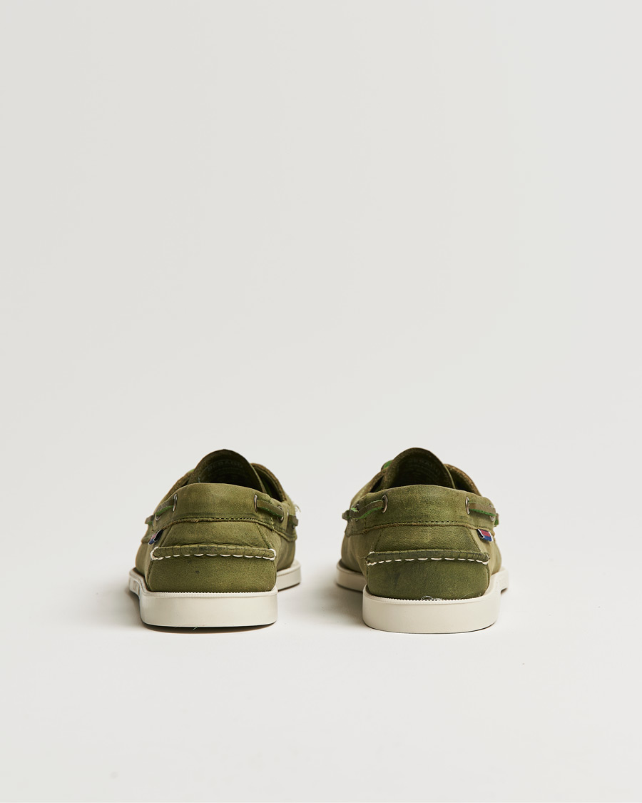 Herren | Sebago Docksides Nubuck Boat Shoe Green Military | Sebago | Docksides Nubuck Boat Shoe Green Military