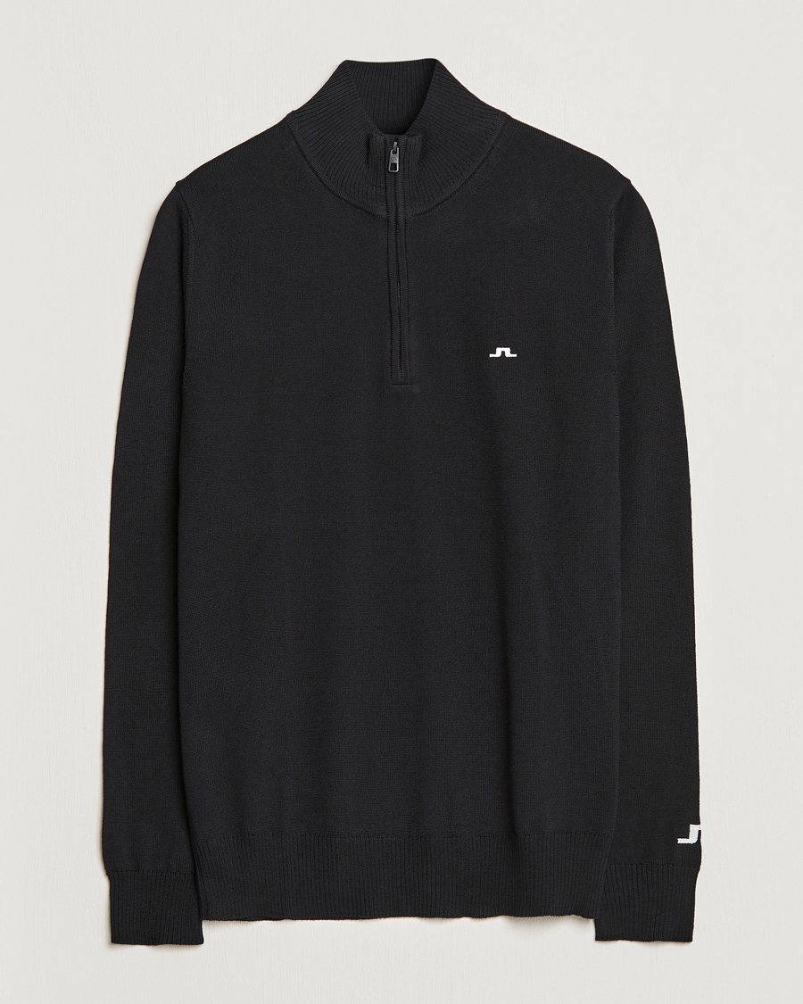Herren | Pullover | J.Lindeberg | Kian Tour Merino Half Zip Black