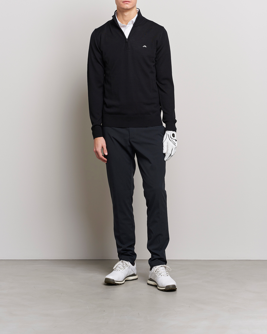 Herren | Pullover | J.Lindeberg | Kian Tour Merino Half Zip Black