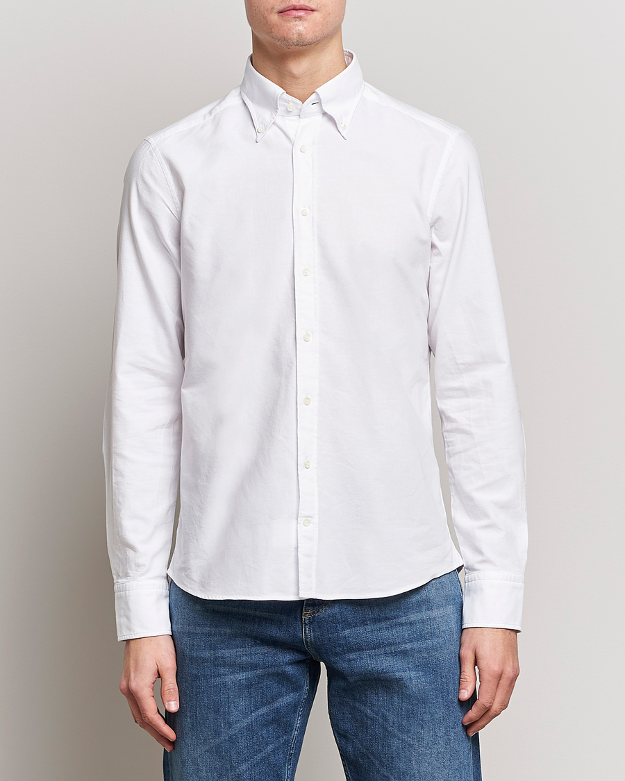 Herren | Freizeithemden | Stenströms | Slimline Oxford Shirt White