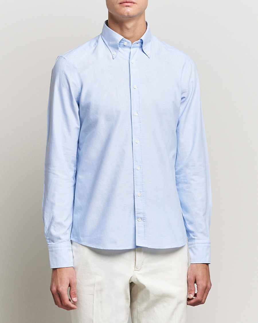 Herren | Oxfordhemden | Stenströms | Slimline Oxford Shirt Light Blue