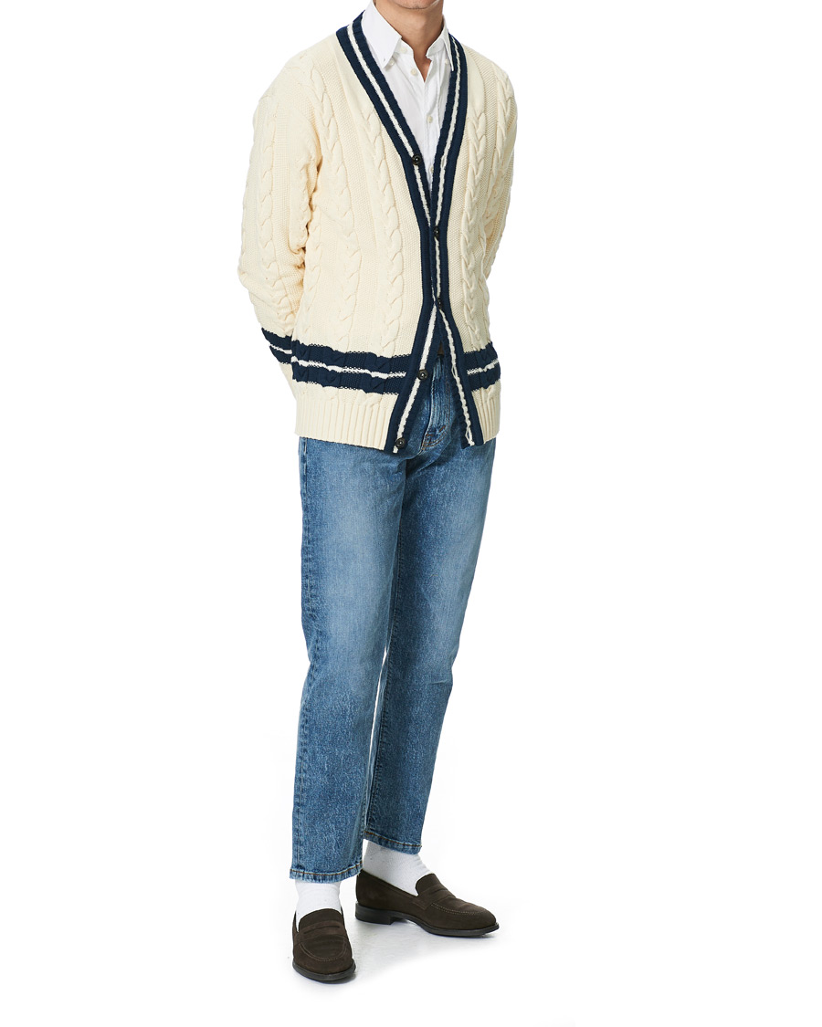 Herren | Pullover | Baracuta | Cotton Cable Cardigan Off White