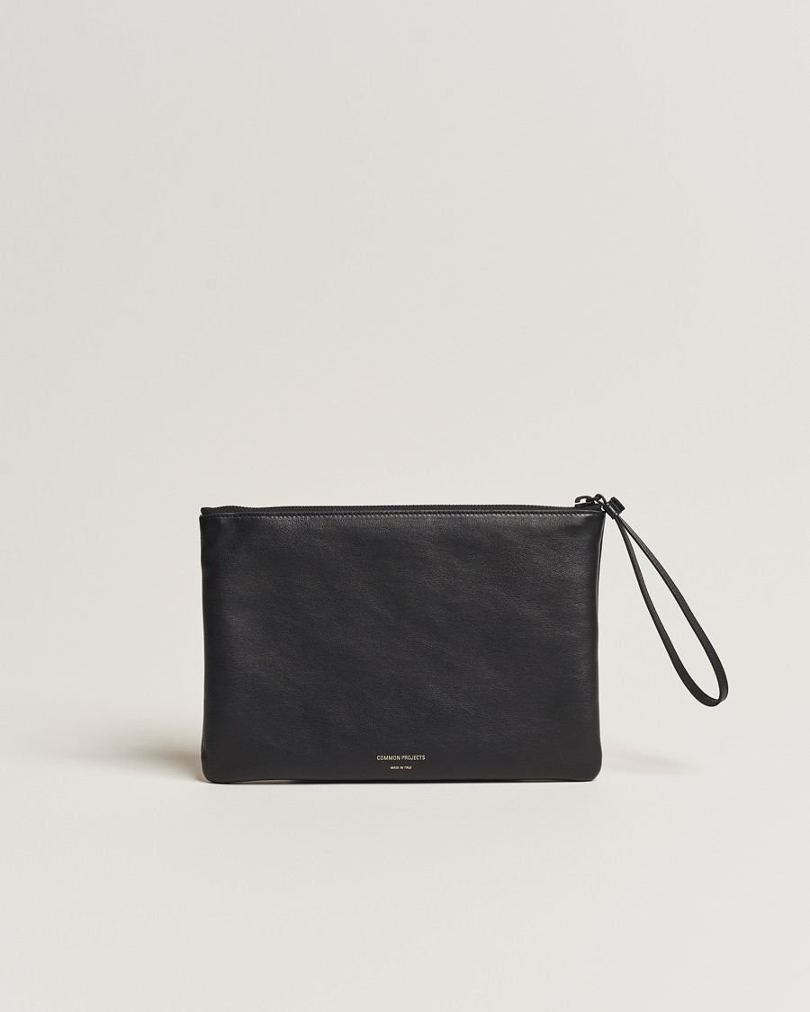 Herren | Common Projects Medium Flat Nappa Leather Pouch Black | Common Projects | Medium Flat Nappa Leather Pouch Black