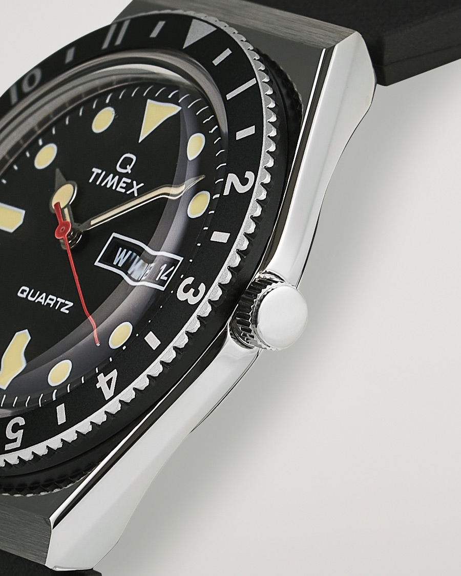 Herren | Timex Q Diver 38mm Rubber Strap Black | Timex | Q Diver 38mm Rubber Strap Black