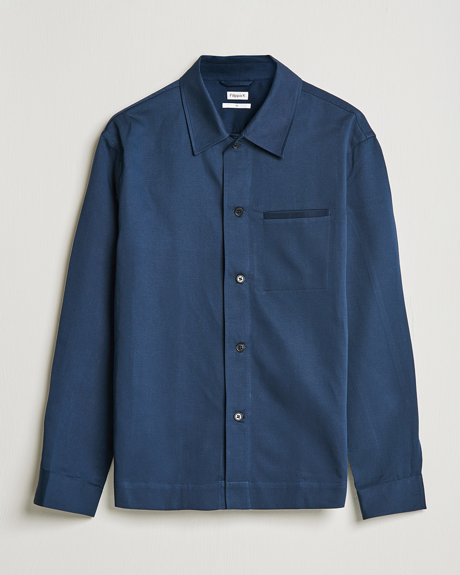 Herren | Hemden | Filippa K | Matt Linen Overshirt Navy