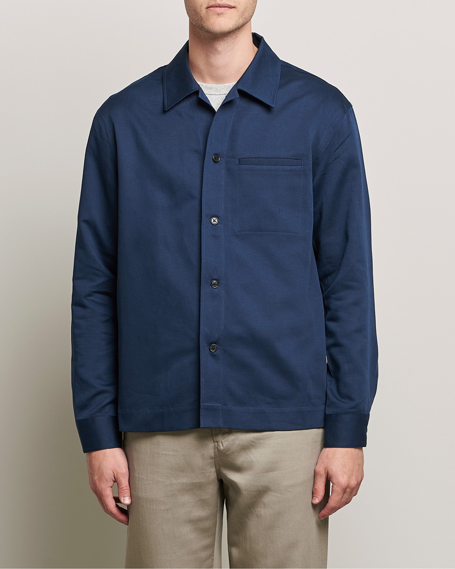 Herren | Hemden | Filippa K | Matt Linen Overshirt Navy