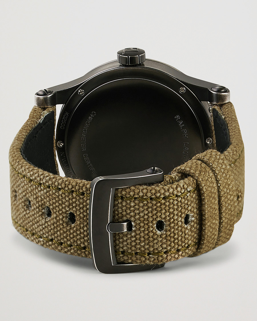 Herren | Polo Ralph Lauren 45mm Safari Chronometer Black Steel/Canvas Strap | Polo Ralph Lauren | 45mm Safari Chronometer Black Steel/Canvas Strap