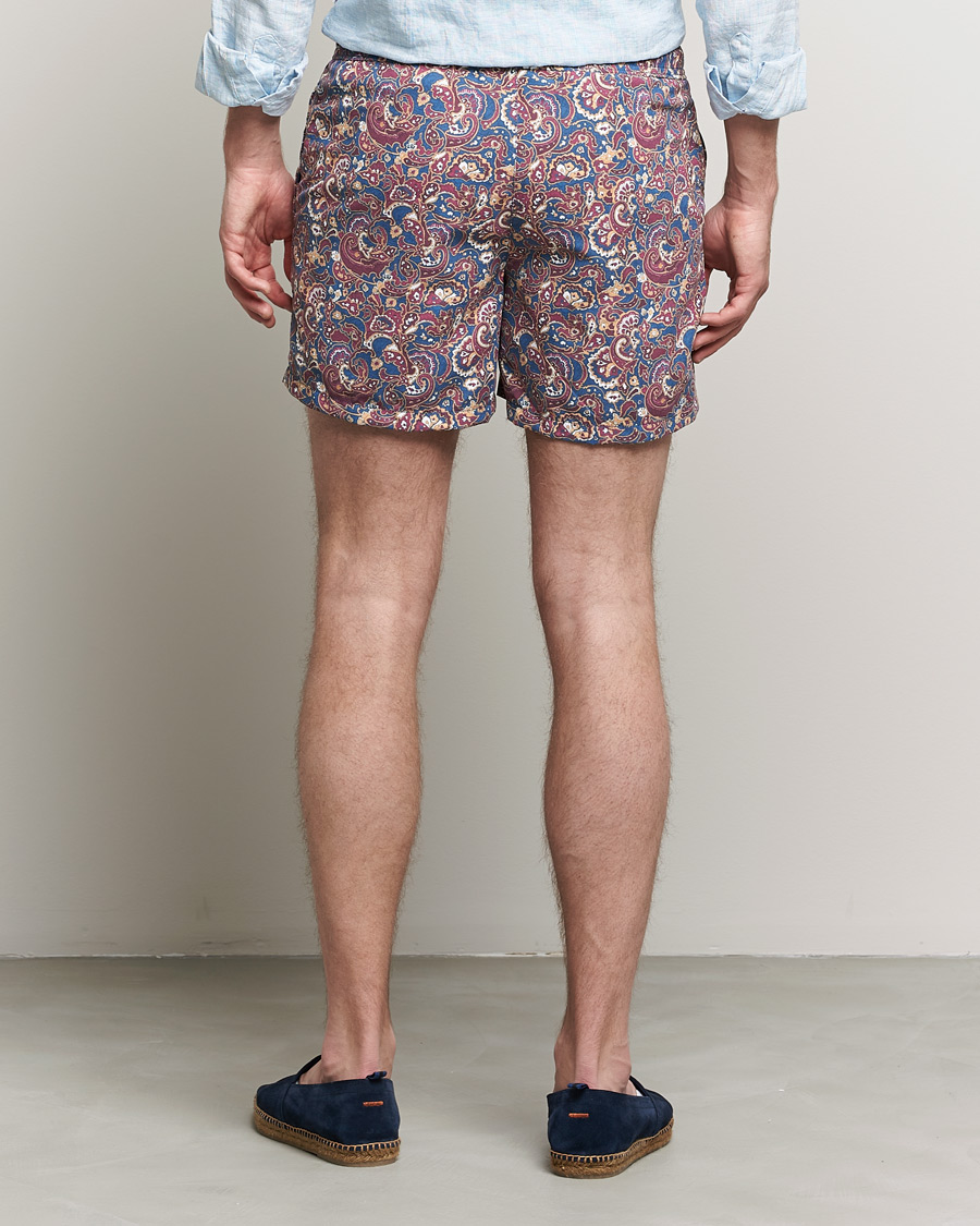 Herren | Badehosen | Ripa Ripa | Mediterraneo Printed Swimshorts Petrol/Bordeaux