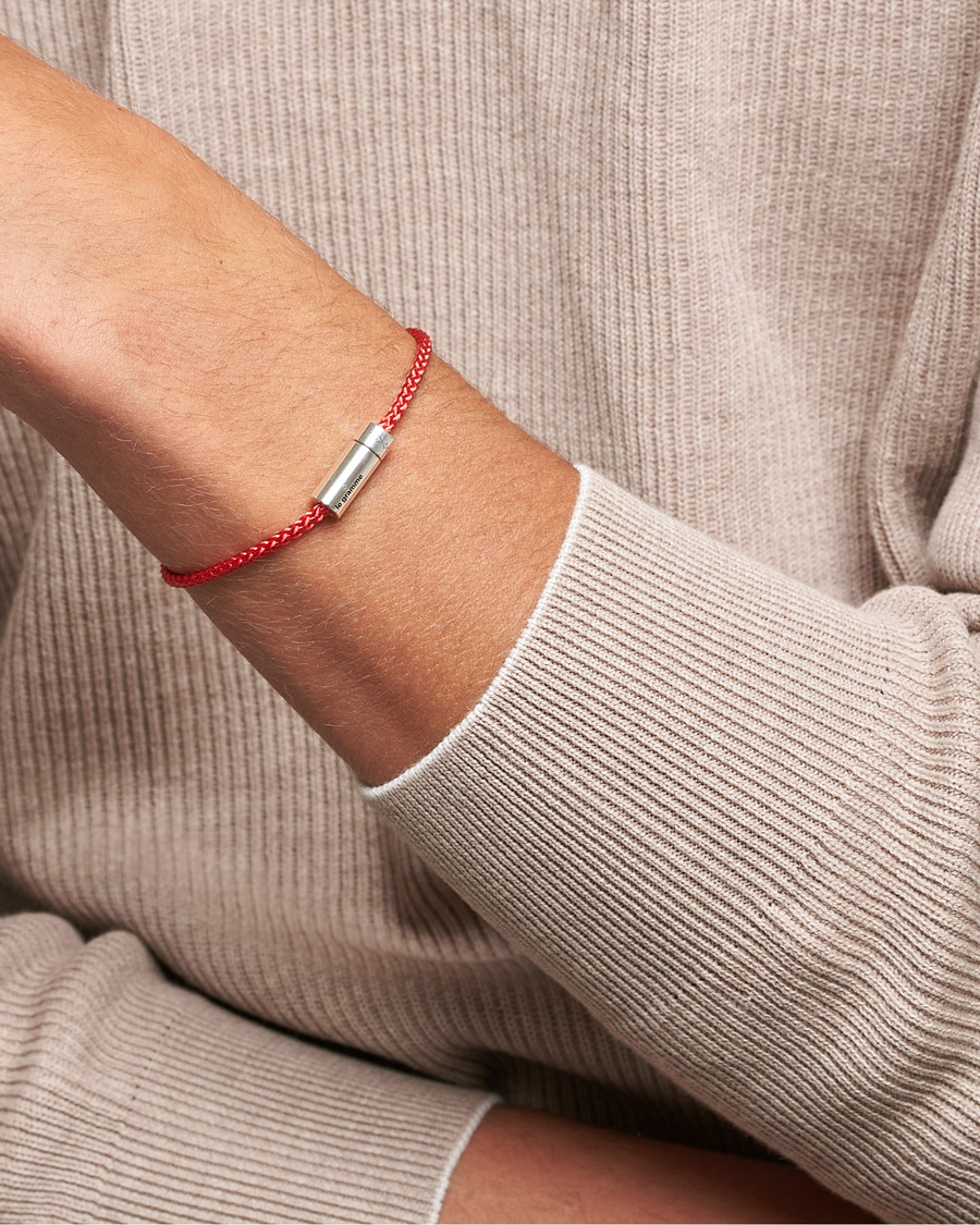 Men | Jewellery | LE GRAMME | Nato Cable Bracelet Red/Sterling Silver 7g