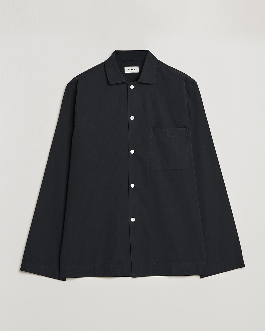Herren | Schlafanzüge & Bademäntel | Tekla | Poplin Pyjama Shirt All Black