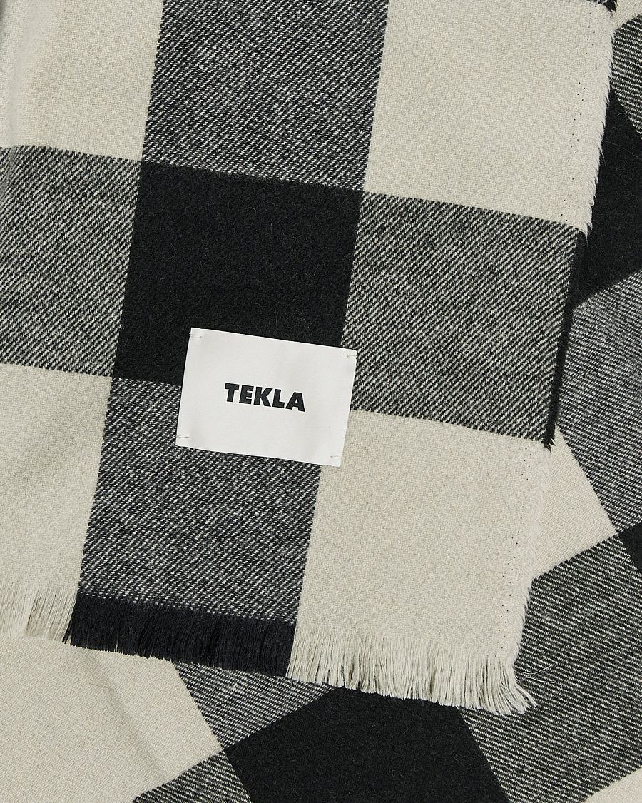 Herren | Tekla Merino Wool Blanket Black Gingham | Tekla | Merino Wool Blanket Black Gingham