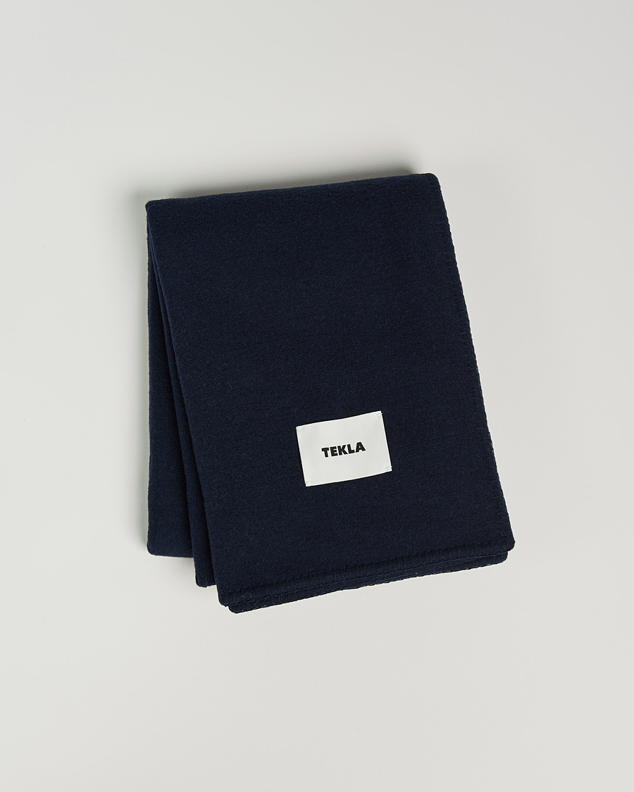 Herren | Tekla Merino Wool Blanket Dark Blue | Tekla | Merino Wool Blanket Dark Blue