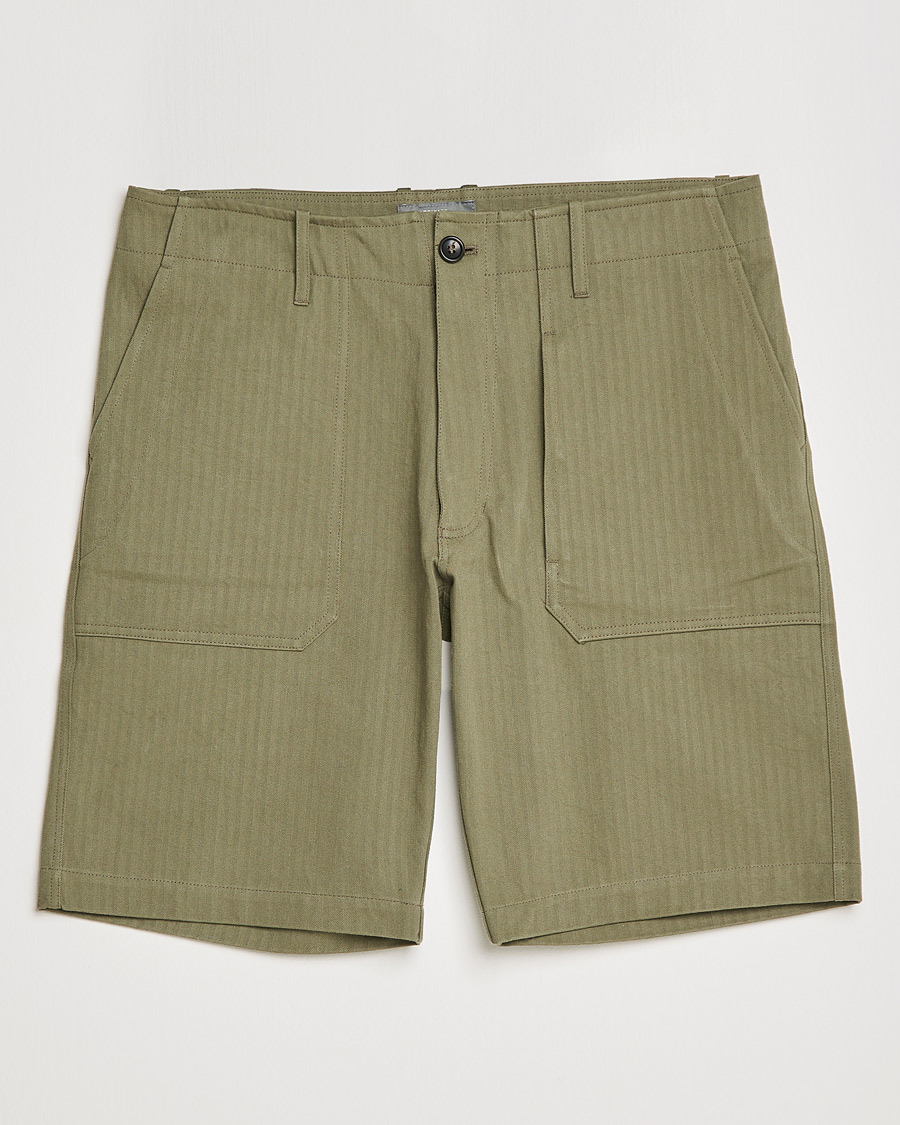 Herren | Shorts | Private White V.C. | Maker´s Cotton Herringbone Shorts Khaki