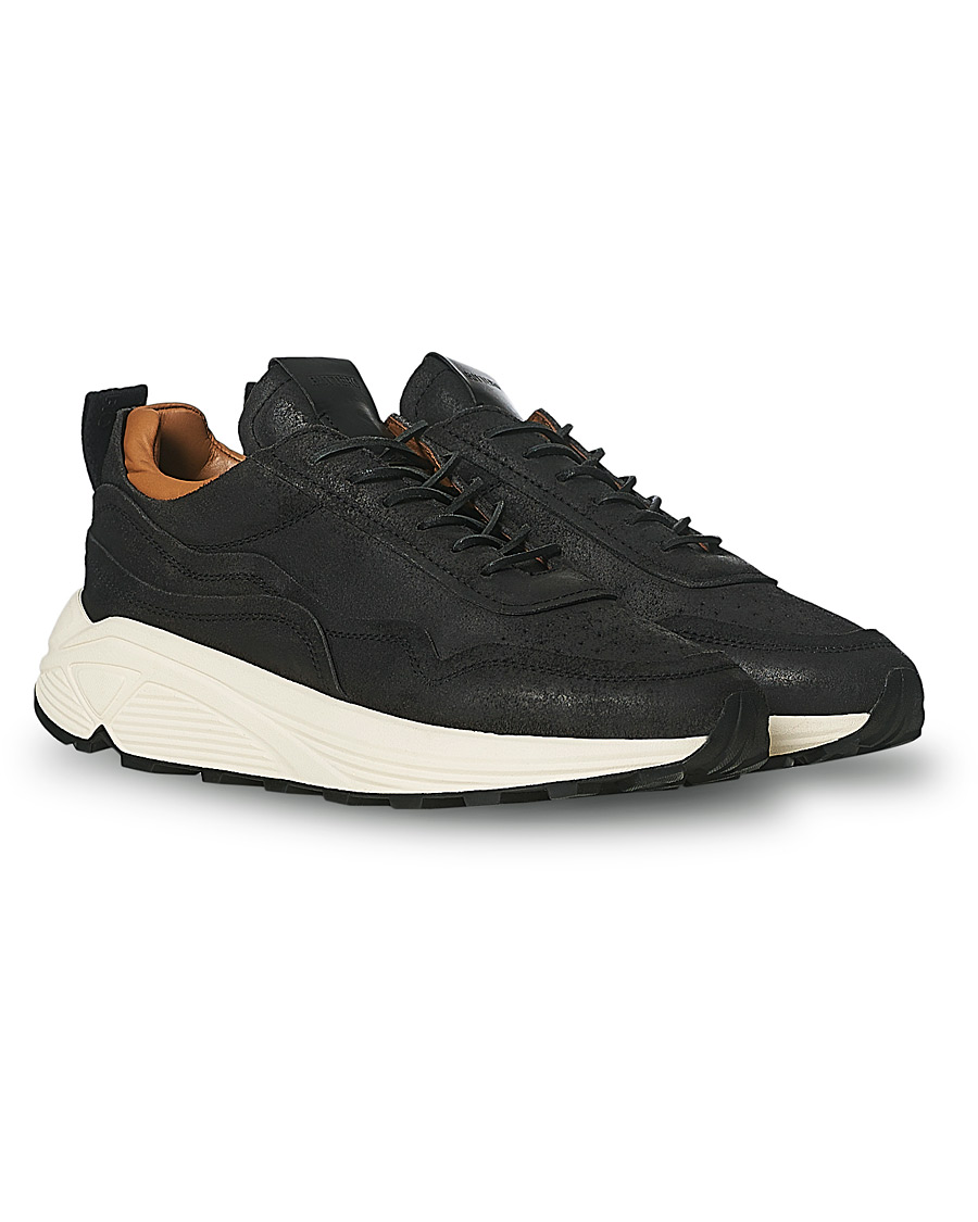 Herren | Buttero Vinci Bianchetto Leather Running Sneaker Black | Buttero | Vinci Bianchetto Leather Running Sneaker Black