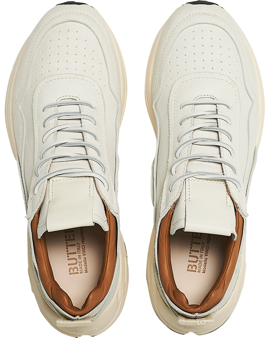 Herren | Buttero Vinci Bianchetto Leather Running Sneaker Off White | Buttero | Vinci Bianchetto Leather Running Sneaker Off White