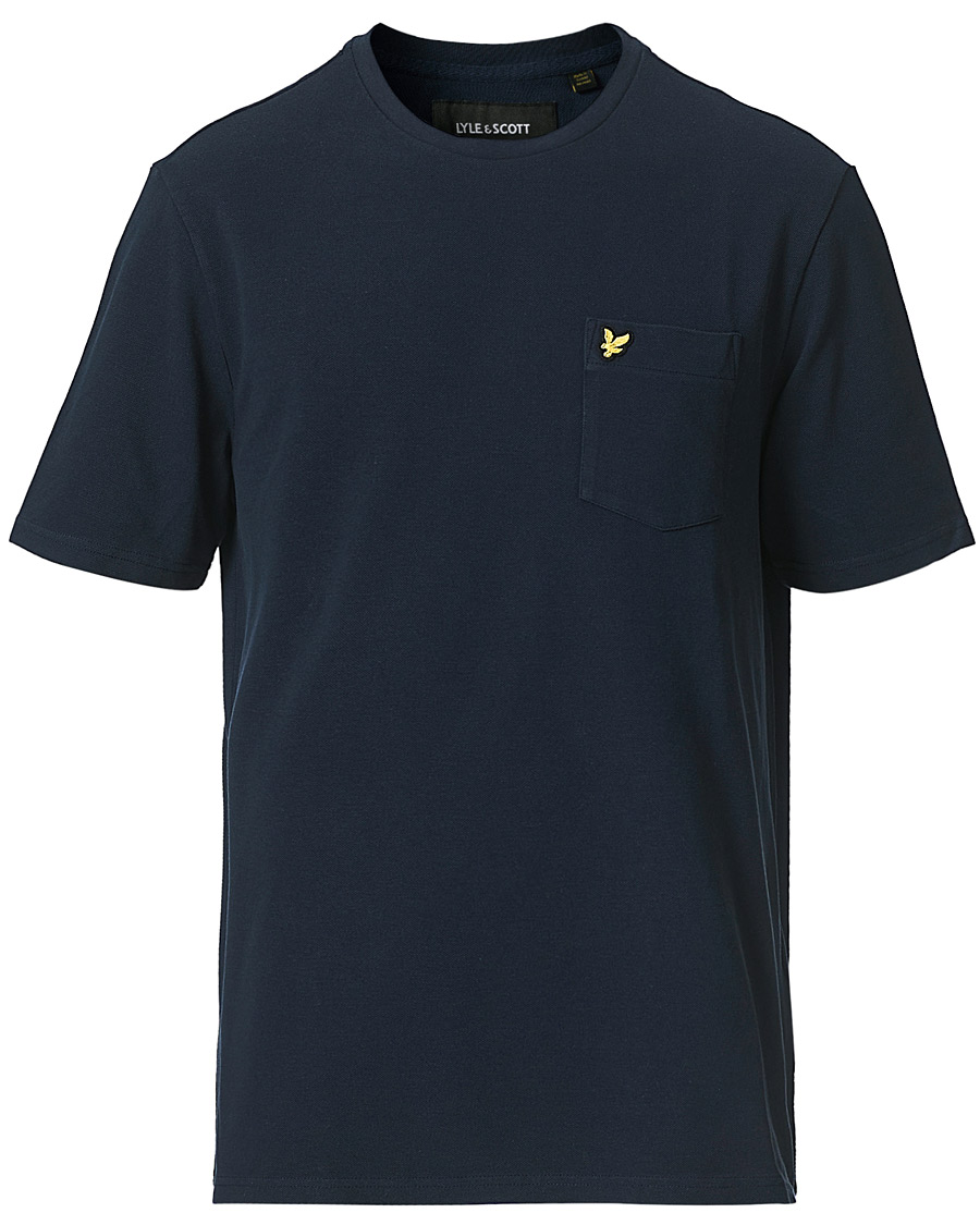 Herren | T-Shirts | Lyle & Scott | Sandwash Pique T-shirt Dark Navy