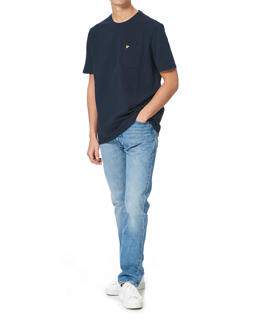 Herren | T-Shirts | Lyle & Scott | Sandwash Pique T-shirt Dark Navy