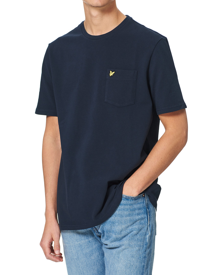 Herren | T-Shirts | Lyle & Scott | Sandwash Pique T-shirt Dark Navy