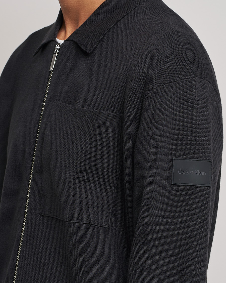 Herren | Pullover | Calvin Klein | Milano Knitted Full Zip Sweater Black