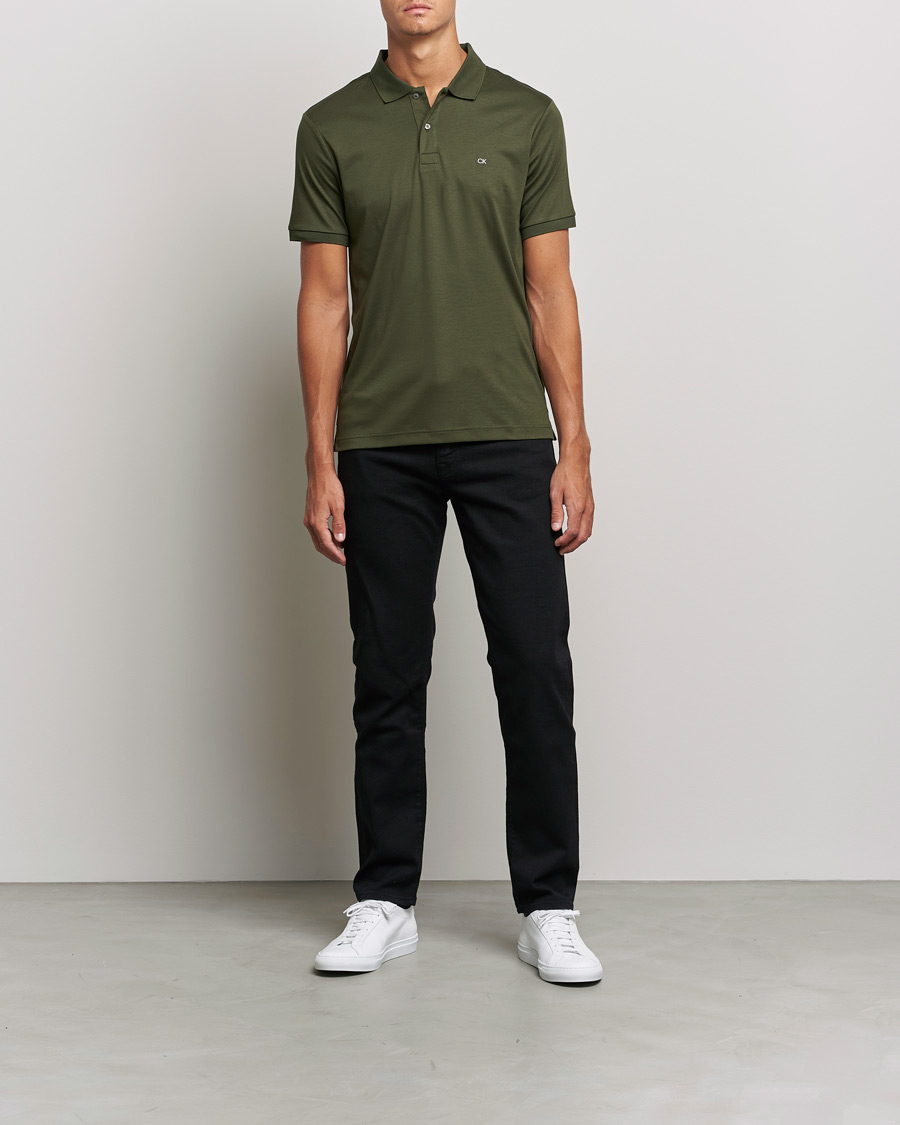 Herren | Poloshirts | Calvin Klein | Slim Fit Smooth Cotton Polo Dark Olive