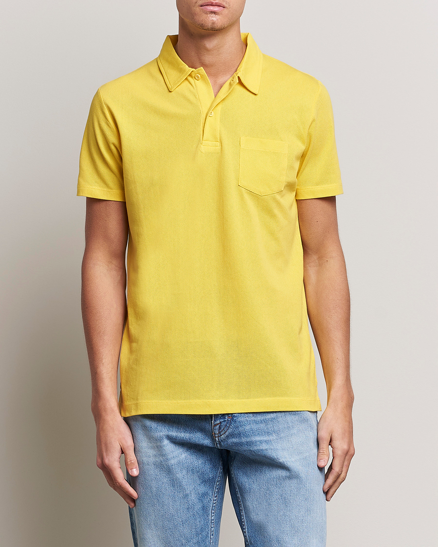 Herren | Sale | Sunspel | Riviera Polo Shirt Empire Yellow