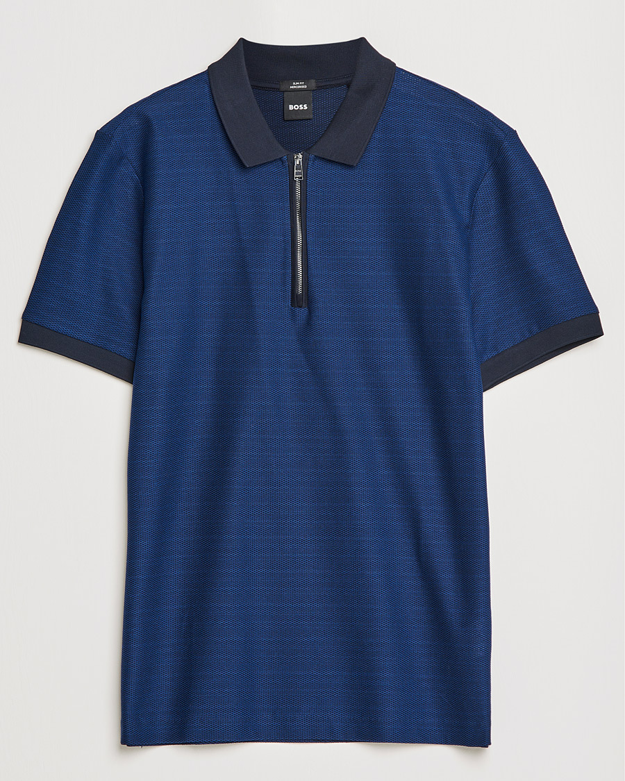 Herren | Poloshirts | BOSS BLACK | Polston Half-Zip Polo Dark Blue