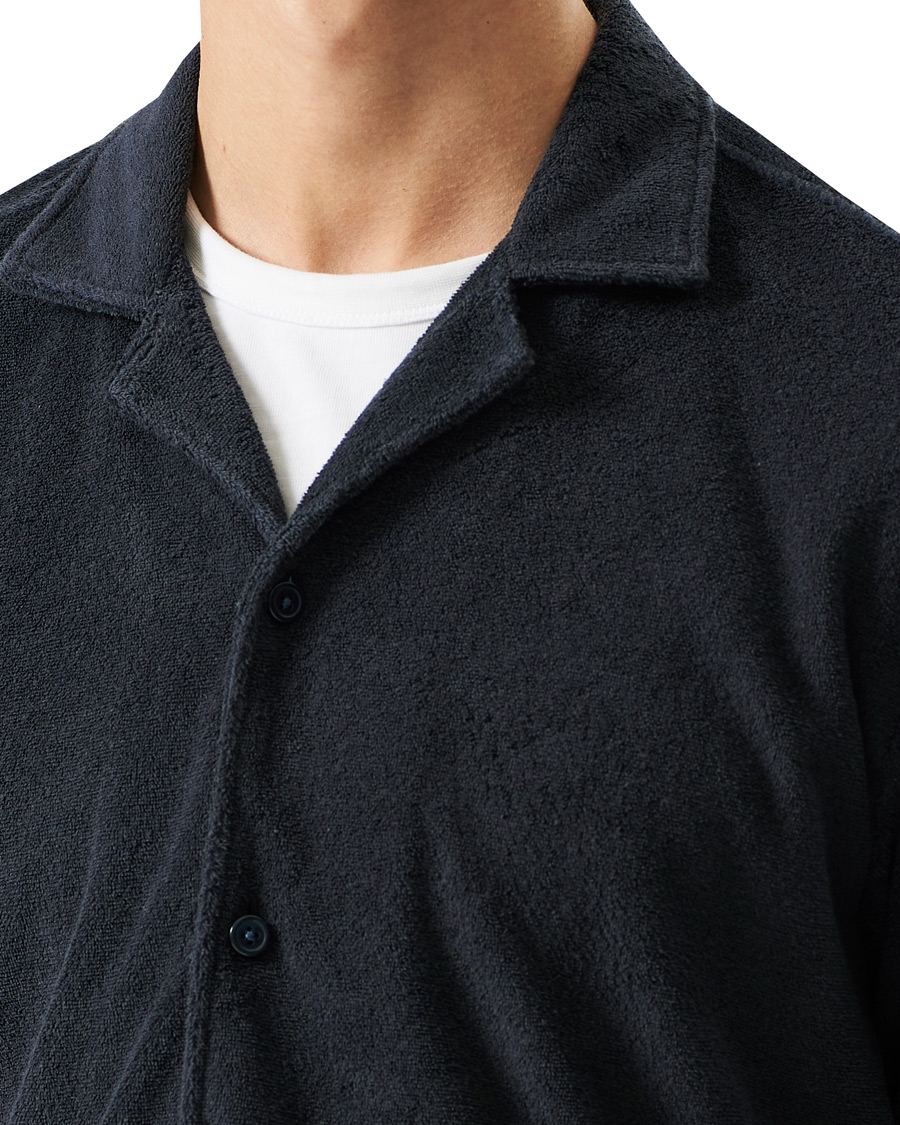 Herren | Hemden | BOSS BLACK | BOSS Lars Terry Short Sleeve Shirt Dark Blue