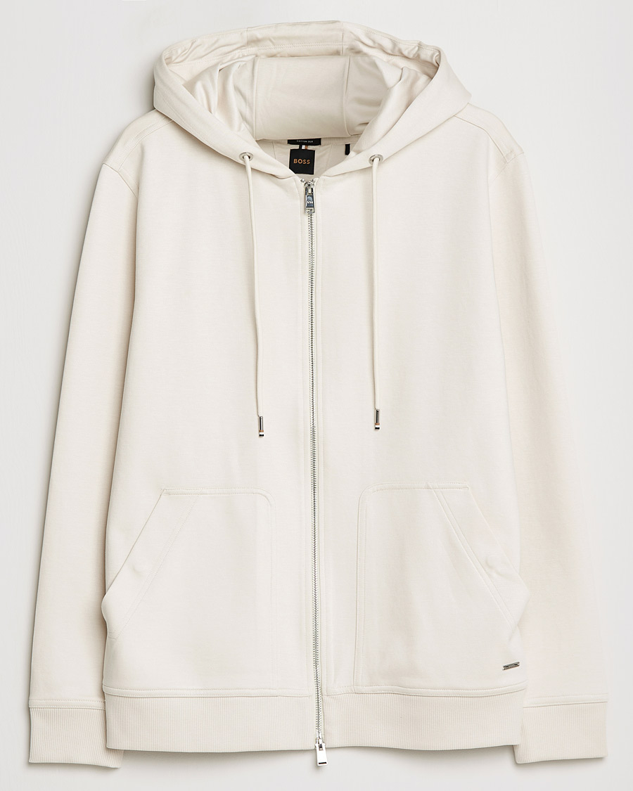Herren | Pullover | BOSS BLACK | Tailored Smith Full Zip Hoodie Open White
