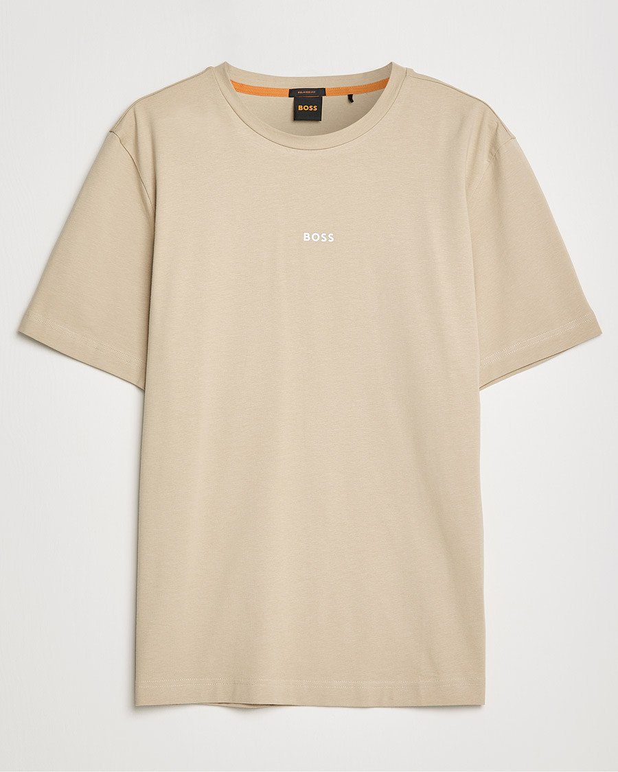 Herren | T-Shirts | BOSS ORANGE | BOSS Casual Tchup Logo Crew Neck Tee Light Beige