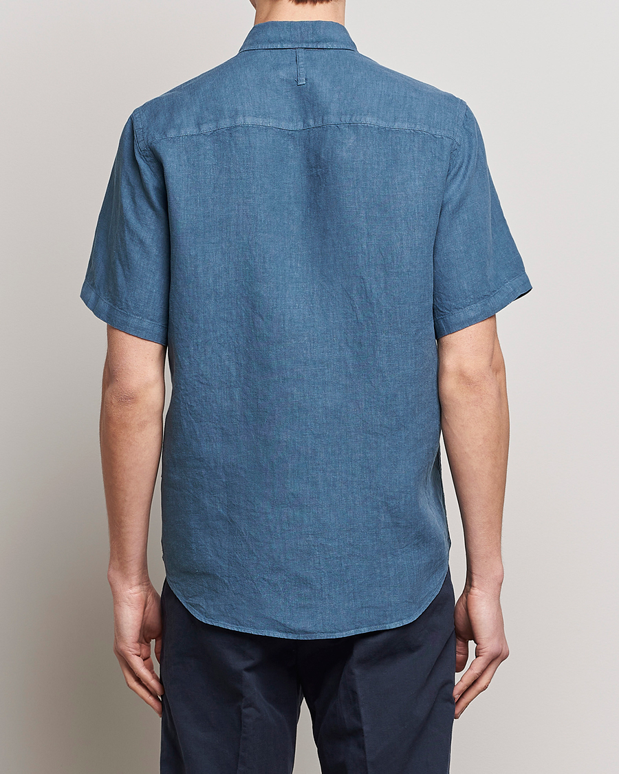 Herren | Hemden | NN07 | Arne Linen Short Sleeve Shirt Dust Blue