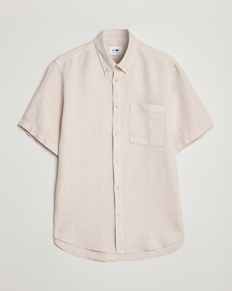 Herren | Hemden | NN07 | Arne Linen Short Sleeve Shirt Oat