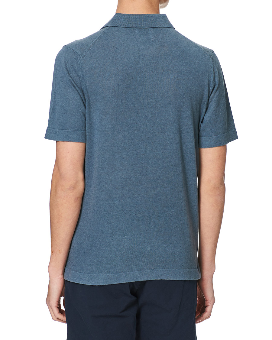 Herren | Poloshirts | NN07 | Ryan Cotton/Linen Polo Dust Blue