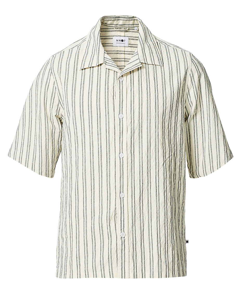 Herren | Hemden | NN07 | Ole Short Sleeve Striped Shirt White/Black