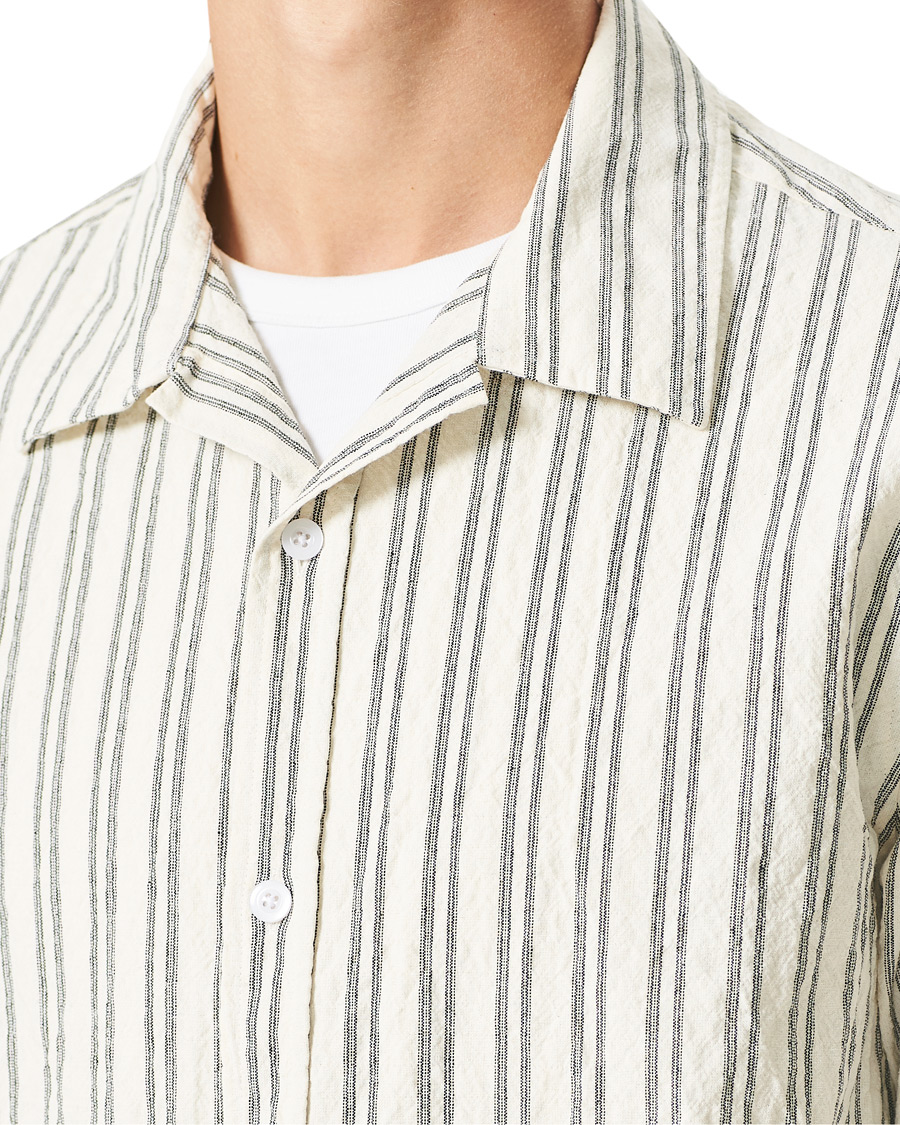 Herren | Hemden | NN07 | Ole Short Sleeve Striped Shirt White/Black