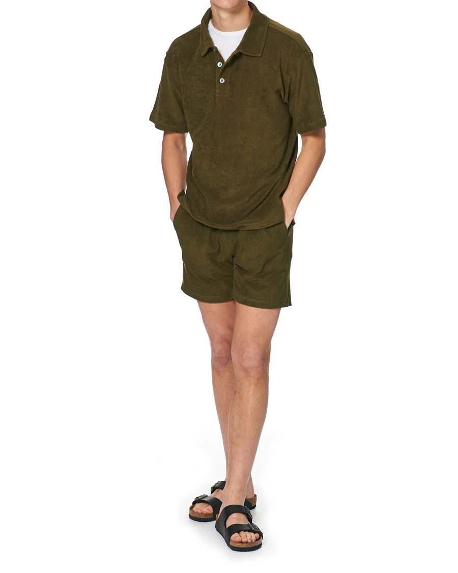 Herren | Shorts | NN07 | Cameron Terry Shorts Dark Olive
