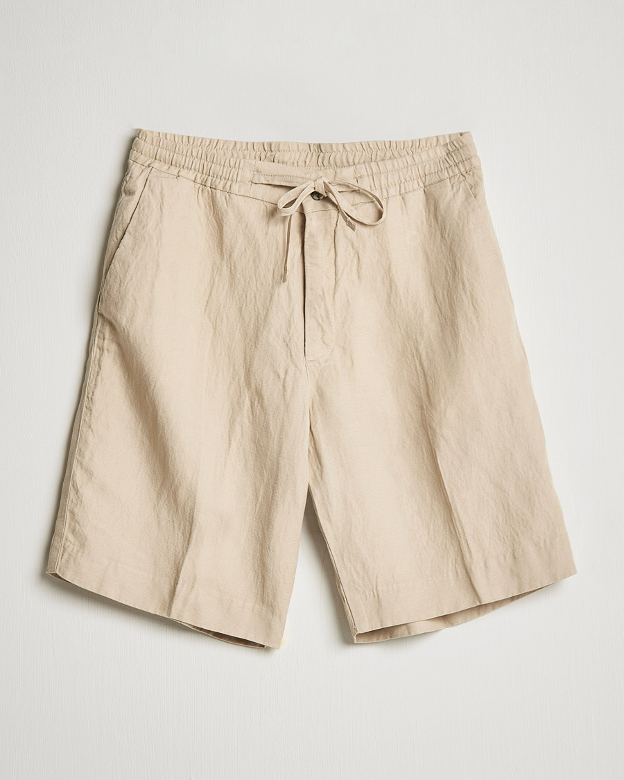Herren | Shorts | J.Lindeberg | Sasha Drape Linen Drawstring Shorts Safari Beige