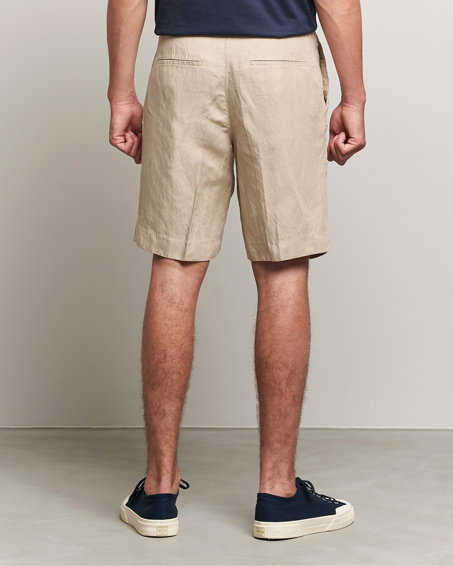 Herren | Shorts | J.Lindeberg | Sasha Drape Linen Drawstring Shorts Safari Beige