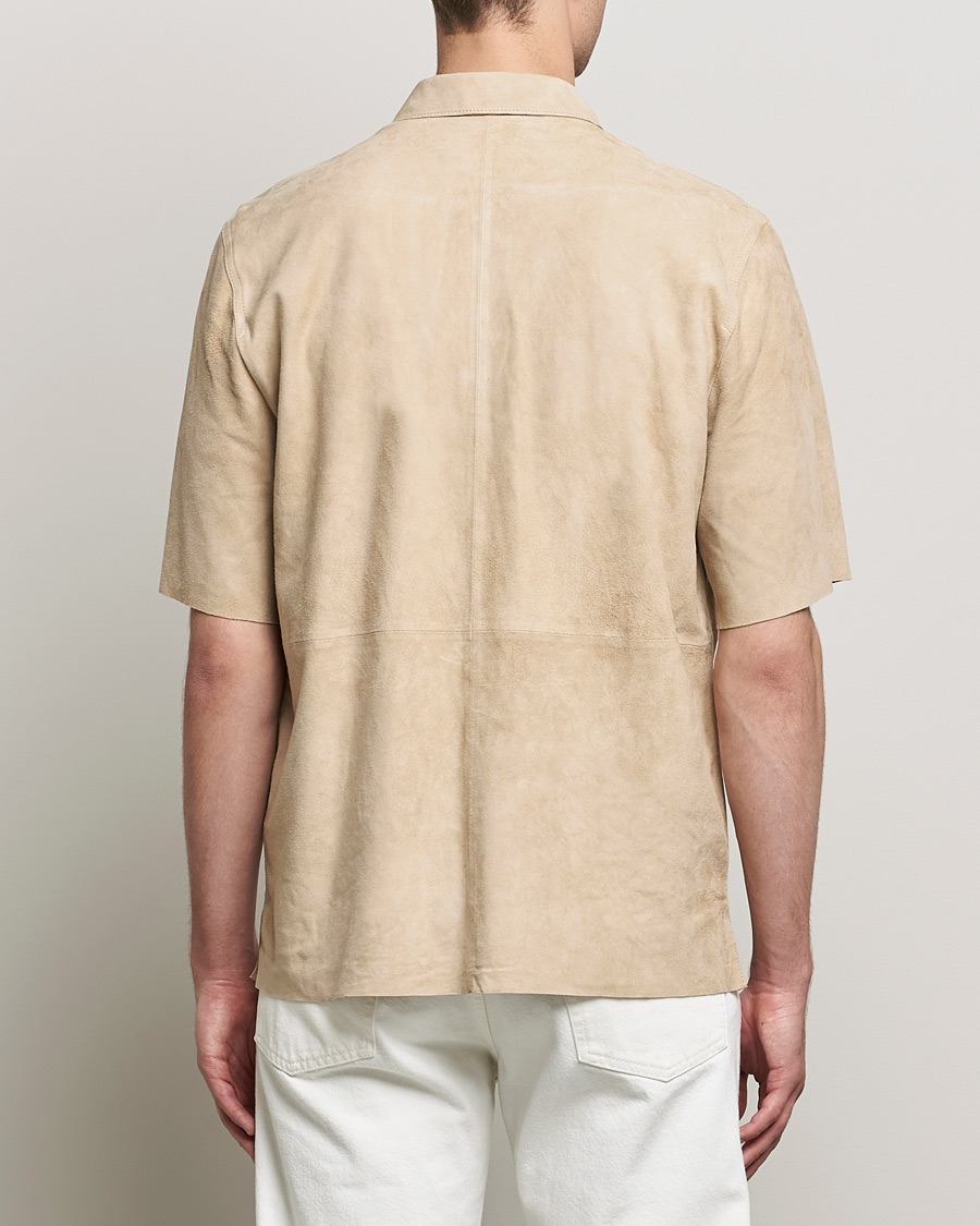 Herren | Hemden | J.Lindeberg | Shorty Short Sleeve Suede Shirt Safari Beige
