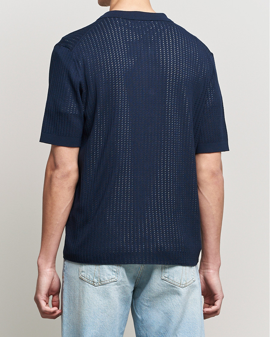 Herren | Hemden | J.Lindeberg | Skyler Rayon Silk Knit Shirt Navy
