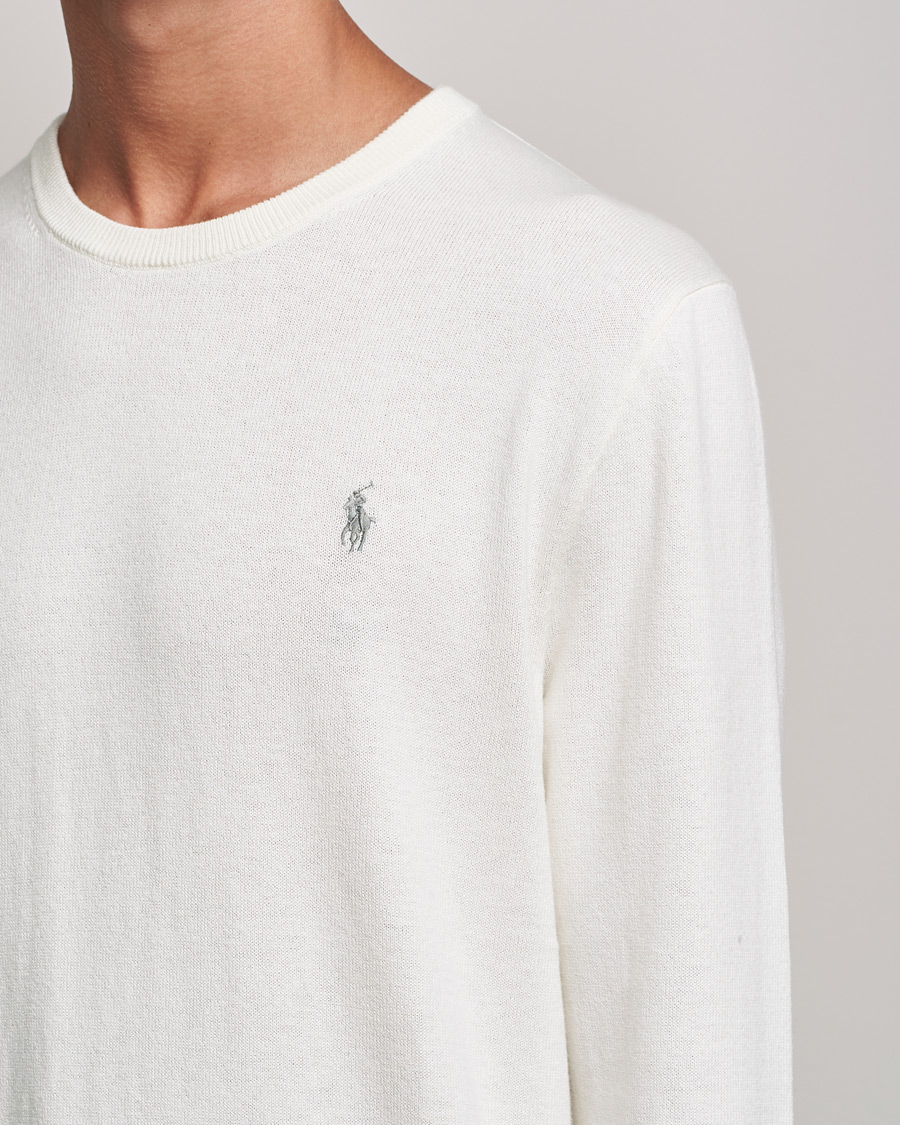 Herren | Pullover | Polo Ralph Lauren | Cotton/Cashmere Crew Neck Pullover Deckwash White