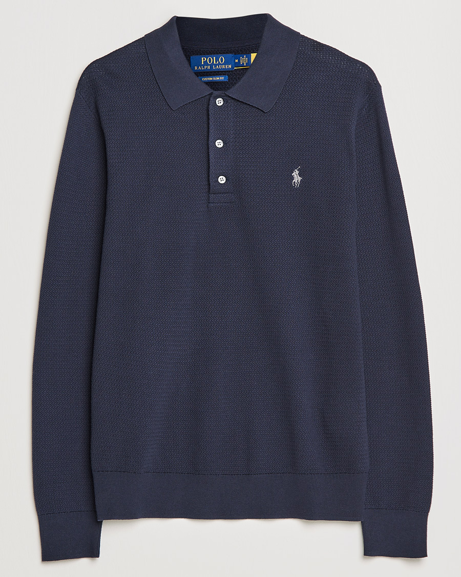 Herren | Pullover | Polo Ralph Lauren | Textured Knitted Polo Navy