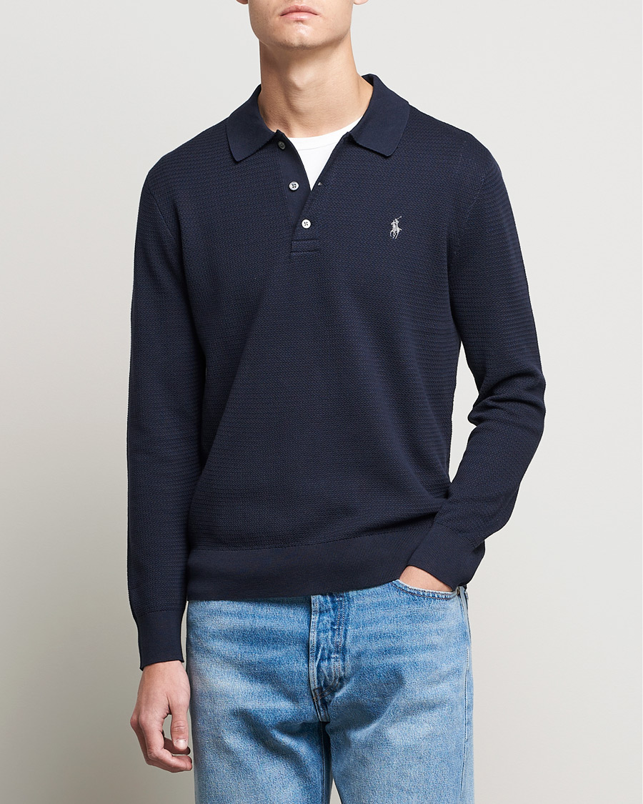 Herren | Pullover | Polo Ralph Lauren | Textured Knitted Polo Navy