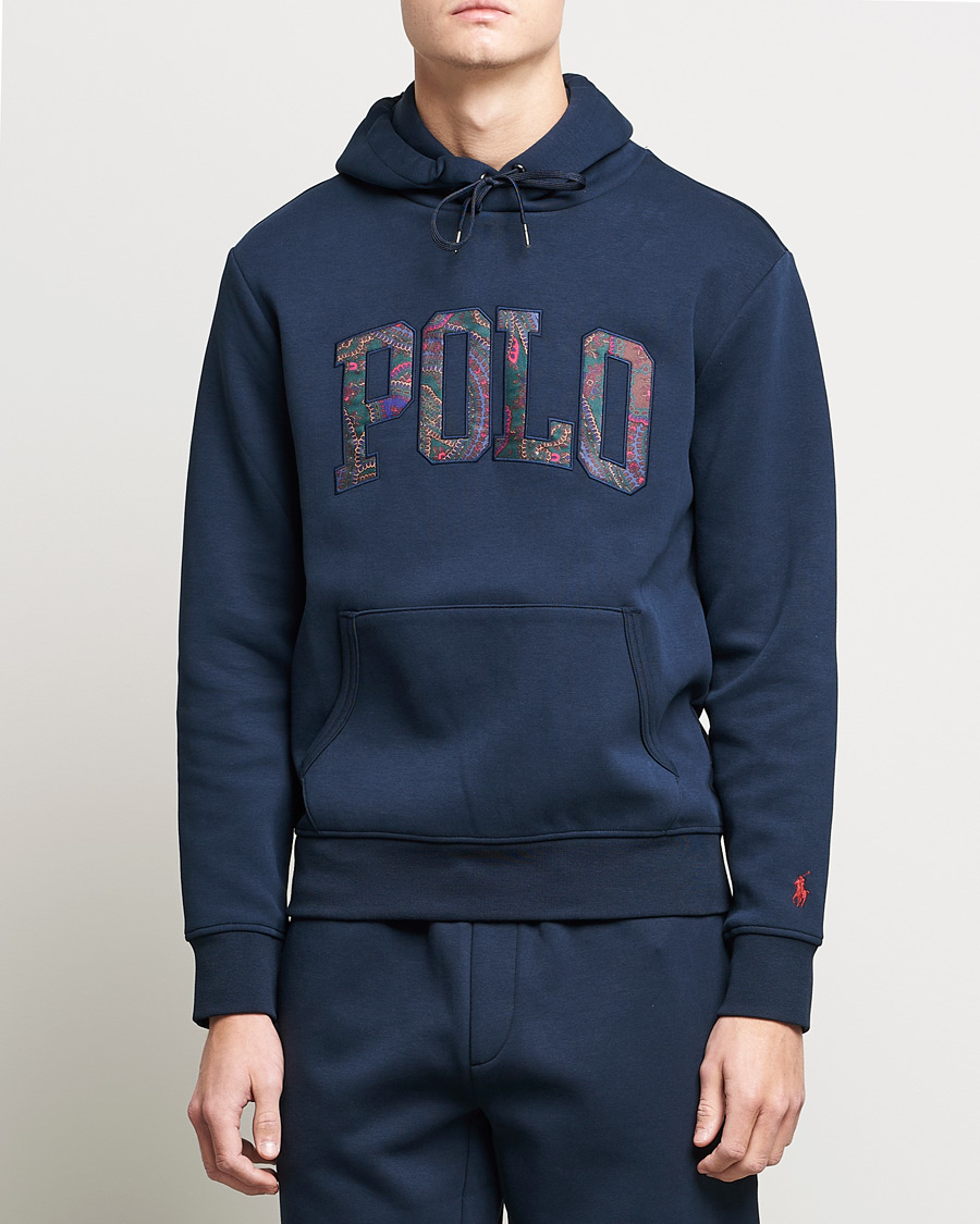 Herren | Pullover | Polo Ralph Lauren | Double Knit Paisley Retro Logo Hoodie Aviator Navy