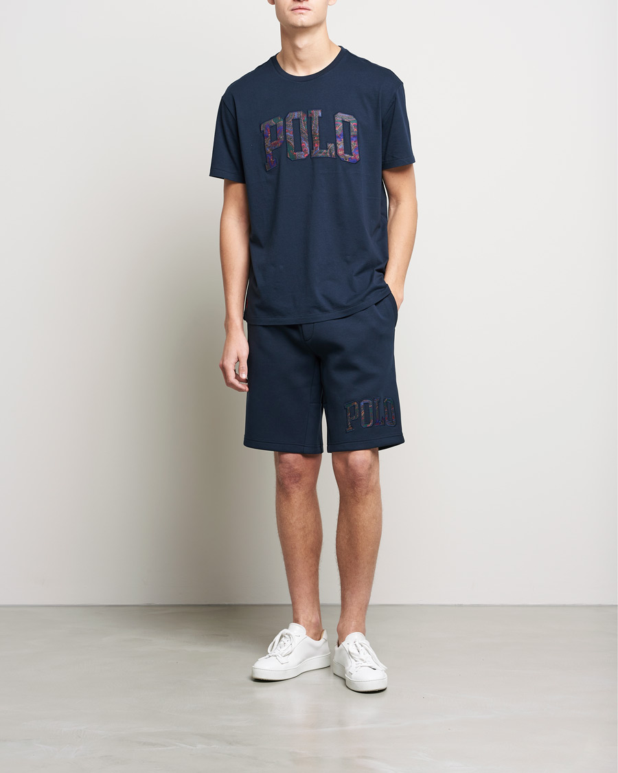 Herren | T-Shirts | Polo Ralph Lauren | Paisley Retro Logo Crew Neck Tee Aviator Navy