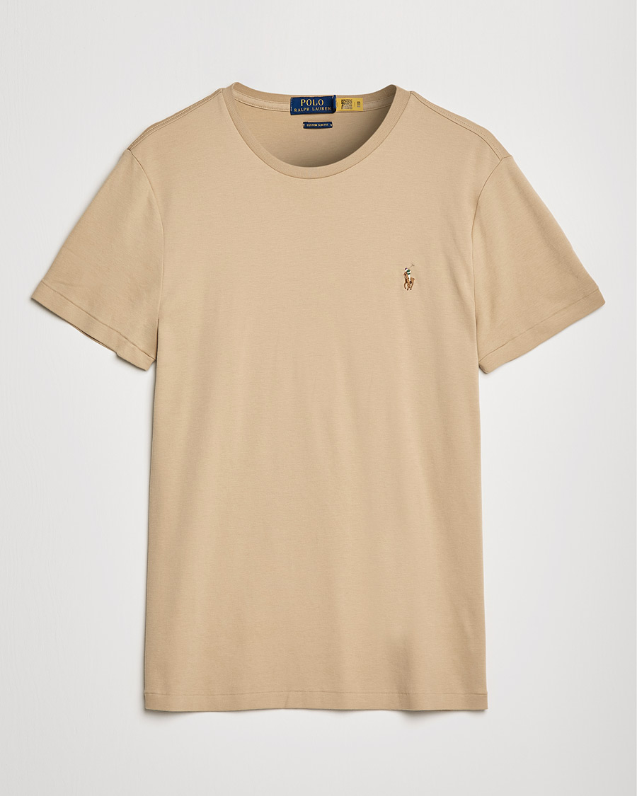 Herren | T-Shirts | Polo Ralph Lauren | Luxury Pima Cotton Crew Neck Tee Vintage Khaki