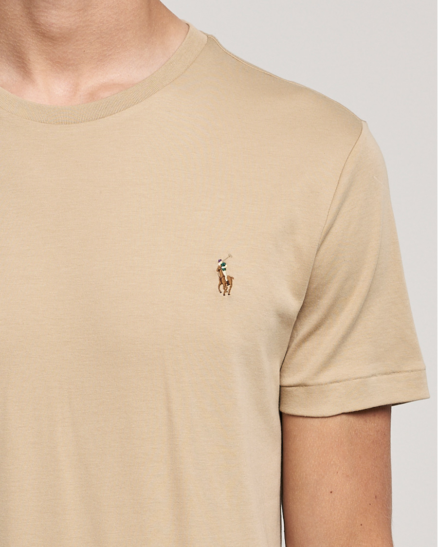 Herren | T-Shirts | Polo Ralph Lauren | Luxury Pima Cotton Crew Neck Tee Vintage Khaki