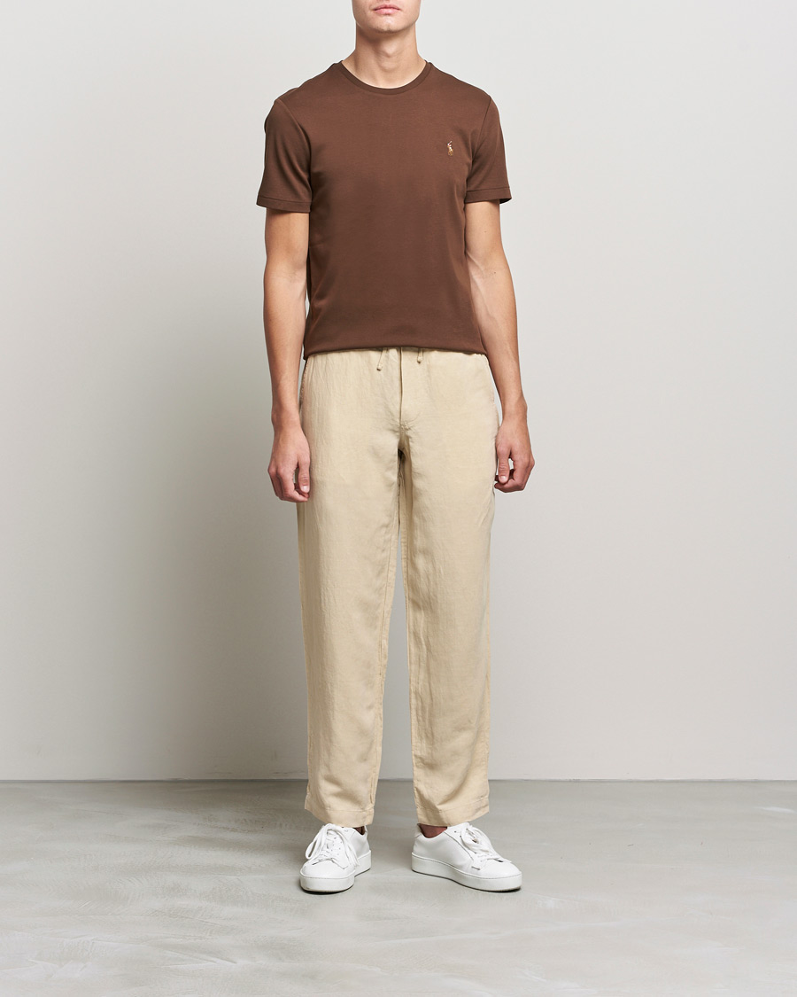 Herren | T-Shirts | Polo Ralph Lauren | Luxury Pima Cotton Crew Neck Tee American Brown